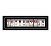 Kwik Picture Framing Ltd Medal Frame 3D Box Display Frame For 10x World War Military Single Or Group Medals - Black Frame Black Mount