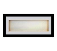 Kwik Picture Framing Ltd Rectangle 3D Cube panoramic box frames for baby cast | Grey Mount | Black Frame