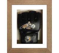 Kwik Picture Framing Ltd UFC Glove Display Case 10 x 8 Inch | 3D Shadow Box Frame for Signed MMA Boxing Glove, Memorabilia Wall Mount Presentation | White Mount - Oak Frame | Made in UK