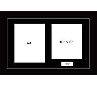 Kwik Picture Framing MULTI APERTURE Graduation PHOTO FRAME with Certificate inc Title FITS 2 (A4, 10x8) PHOTOS Multi-Picture Black Mount Hang Landscape or portrait Black Frame Made in UK