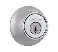 Kwikset 660 Deadbolt Deadbolt Lock, Satin Chrome Round Exterior Keyed Front Entry Door, Single Cylinder Dead Bolt