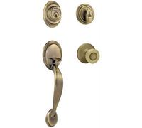 Kwikset 687DAXT 5 SMT CP 96870-087 Dakota Single Cylinder Handle Set with Tylo Knob Featuring Smart Key, Antique Brass