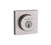 Kwikset 91580-001 Halifax Square Single Cylinder Deadbolt Featuring SmartKey, Satin Nickel, 1 Pack