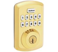 Kwikset 9250TRS-L03S Transitional Powerbolt 2 Electronic SmartCode Deadbolt SmartKey with RCAL Latch and RCS Strike Lifetime Brass Finish