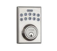 Kwikset 92640-001 Contemporary Electronic Keypad Single Cylinder Deadbolt with 1-Touch Motorized Locking, Satin Nickel