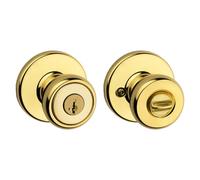 Kwikset 94002-868 Tylo Keyed Entry Knob with Smartkey Security in Polished Brass
