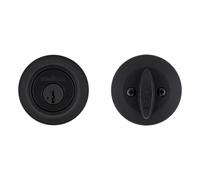 Kwikset 96600-743 600 Deadbolt Series, Matte Black, Round