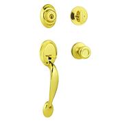 Kwikset 96870-091 Dakota Single Cylinder Handleset w/Tylo Knob Featuring SmartKey in Polished Brass