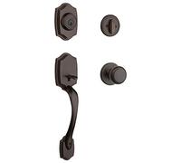 Kwikset 96870-100 Belleview Single Cylinder Handleset with Cove Knob Featuring SmartKey Security in Venetian Bronze