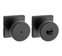 Kwikset 97402-854 Pismo Keyed Entry Door Knob Featuring SmartKey Security, Round, Iron Black
