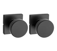 Kwikset 97402-854 Pismo Keyed Entry Door Knob Featuring SmartKey Security, Round, Iron Black
