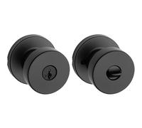 Kwikset 97402-895 Pismo Door Knob, Matte Black, Round Rose
