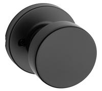 Kwikset 97880-938 Pismo Door Knob, Matte Black, Round Rose