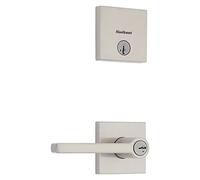 Kwikset 991 Halifax Keyed Entry Lever and Single Cylinder Deadbolt Combo Pack Featuring SmartKey in Satin Nickel