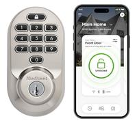 Kwikset 99380-001 Halo Wi-Fi Smart Lock Keyless Entry Electronic Keypad Deadbolt Featuring SmartKey Security, Satin Nickel