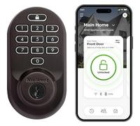 Kwikset 99380-001 Halo Wi-Fi Smart Lock Keyless Entry Electronic Keypad Deadbolt Featuring SmartKey Security, Satin Nickel