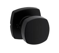 Kwikset Arroyo Knob Dummy Door Knob, Single Sided Handle for Closets, French Double Doors, and Pantry, Matte Black Non-Turning Interior Push/Pull Door Knob, with Microban Protection