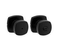 Kwikset Arroyo Privacy Bed/Bath Knob with Soft Modern Rose in Matte Black 97300-966