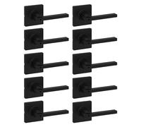 Kwikset Casey Interior Privacy Door Handle with Lock 10 Pack, Door Lever for Bathroom and Bedroom, Matte Black Reversible Keyless Turn Lock, with Microban Protection