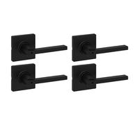 Kwikset Casey Square Bed/Bath Lever in Matte Black (4-Pack)