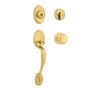 Kwikset Chelsea Single Cylinder Handleset w/Juno Knob Featuring SmartKey® in Lifetime Polished Brass