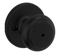 Kwikset Cove Interior Privacy Door Knob with Lock, Door Handle for Bathroom and Bedroom, Matte Black Keyless Turn Lock Doorknob