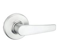 Kwikset Delta Interior Passage Door Handle, Lever for Closet and Hallway Doors, Reversible Non-Locking Handle Lever, Satin Chrome