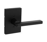 Kwikset Halifax, Door Handle Lever Nonfunctioning Dummy Lever with Microban, Rectangular Rose in Matte Black