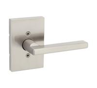 Kwikset Halifax, Door Handle Lever Nonfunctioning Dummy Lever with Microban, Rectangular Rose in Satin Nickel