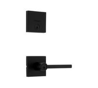 Kwikset Halifax Keyed Entry Lever and Single Cylinder Deadbolt Combo Pack Featuring SmartKey® in Matte Black