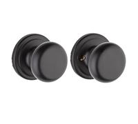 Kwikset Hancock Interior Passage Door Knob, Handle for Closet and Hallway Doors, Non-Locking Doorknob in Matte Black, with Microban Protection
