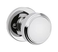 Kwikset Maven Dummy Door Knob, Single Sided Handle for Closets, French Double Doors, and Pantry, Polished Chrome Non-Turning Round Interior Push/Pull Door Knob, with Microban Protection