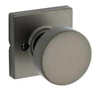 Kwikset Pismo Dummy Door Knob, Square Single Sided Handle for Closets, French Double Doors, and Pantry, Gunmetal Non-Turning Interior Push/Pull Door Knob