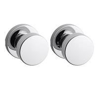 Kwikset Pismo Interior Passage Door Knob, Handle for Closet and Hallway Doors, Non-Locking Doorknob, Polished Chrome, Round Rose
