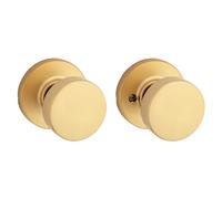 Kwikset Pismo Interior Passage Door Knob, Handle for Closet and Hallway Doors, Non-Locking Doorknob, Satin Brass