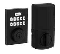 Kwikset Powerbolt 250 10-Button Keypad Matte Black Contemporary Electronic Deadbolt Door Lock, Featuring Convenient keyless Entry, Customizable User Codes and auto Locking