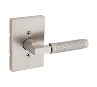 Kwikset Prava Dummy Door Handle Knurled Single Sided Lever for Cupboards, French Double Doors and Pantry, Satin Nickel, Reversible Non Turning Interior Lever with Guard