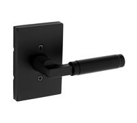 Kwikset Prava Dummy Door Handle, Single Sided Lever for Closets, French Double Doors, and Pantry, Matte Black, Non-Turning Reversible Interior Push/Pull Lever, with Microban Protection