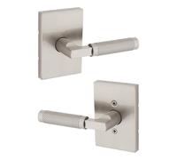 Kwikset Prava Interior Passage Door Handle, Lever for Closet and Hallway Doors, Reversible Non-Locking Handle Lever, Satin Nickel, with Microban Protection