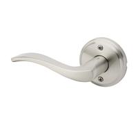 Kwikset Sedona Dummy Door Handle, Single Sided Lever for Closets, French Double Doors, and Pantry, Satin Nickel Non-Turning Left Handed Interior Push/Pull Lever, with Microban Protection