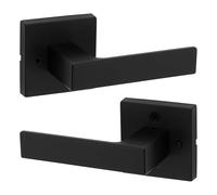 Kwikset Singapore Privacy Door Lever for Bedroom and Bathroom Doors with Microban in Matte Black