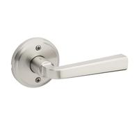 Kwikset Trafford Dummy Door Handle, Single Sided Lever for Closets, French Double Doors, and Pantry, Satin Nickel Non-Turning Reversible Interior Push/Pull Lever, with Microban Protection