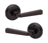 Kwikset Trafford Interior Passage Door Handle, Lever for Closet and Hallway Doors, Reversible Non-Locking Handle Lever, Venetian Bronze, with Microban Protection