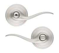 Kwikset Tustin Bed/Bath Lever in Satin Nickel