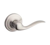 Kwikset Tustin Dummy Door Handle, Single Sided Lever for Closets, French Double Doors, and Pantry, Satin Nickel Non-Turning Right Handed Interior Push/Pull Lever, with Microban Protection