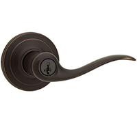 Kwikset Tustin Entry Lever Featuring SmartKey® in Venetian Bronze