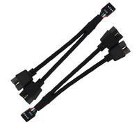 kwinfei 2 PCS USB 2.0 9 Pin Header Splitter Cable, Motherboard USB Internal Extension Adapter, Female to Dual Male Connector for PC Fans, AIO, LED Controller, Front Panel USB Ports