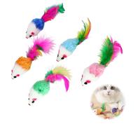 kwinfei 25Pcs Catnip Mouse Toys for Indoor Cats,Interactive Plush Catnip Mice in Assorted Colors for Kittens & Adult Cats, Non-Toxic Cotton & Plush, Safe Teeth-Cleaning & Chewing Play Cat Toy Set