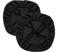 kwinfei 2PCS Black Office Chair Covers Stretch Computer Desk Protective Slipcovers for Desk and Computer with Non-Slip Elastic Band - Washable, Skin-Friendly Seat & Backrest Protectors for Office