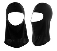 kwinfei 2PCS Full Cover Hood Mask with Open Eyes & Mouth, Breathable Elastic Black Cosplay Costume Hood, Unisex Headgear for Halloween, Masquerade, Party, Role-Play, Adult Men & Women